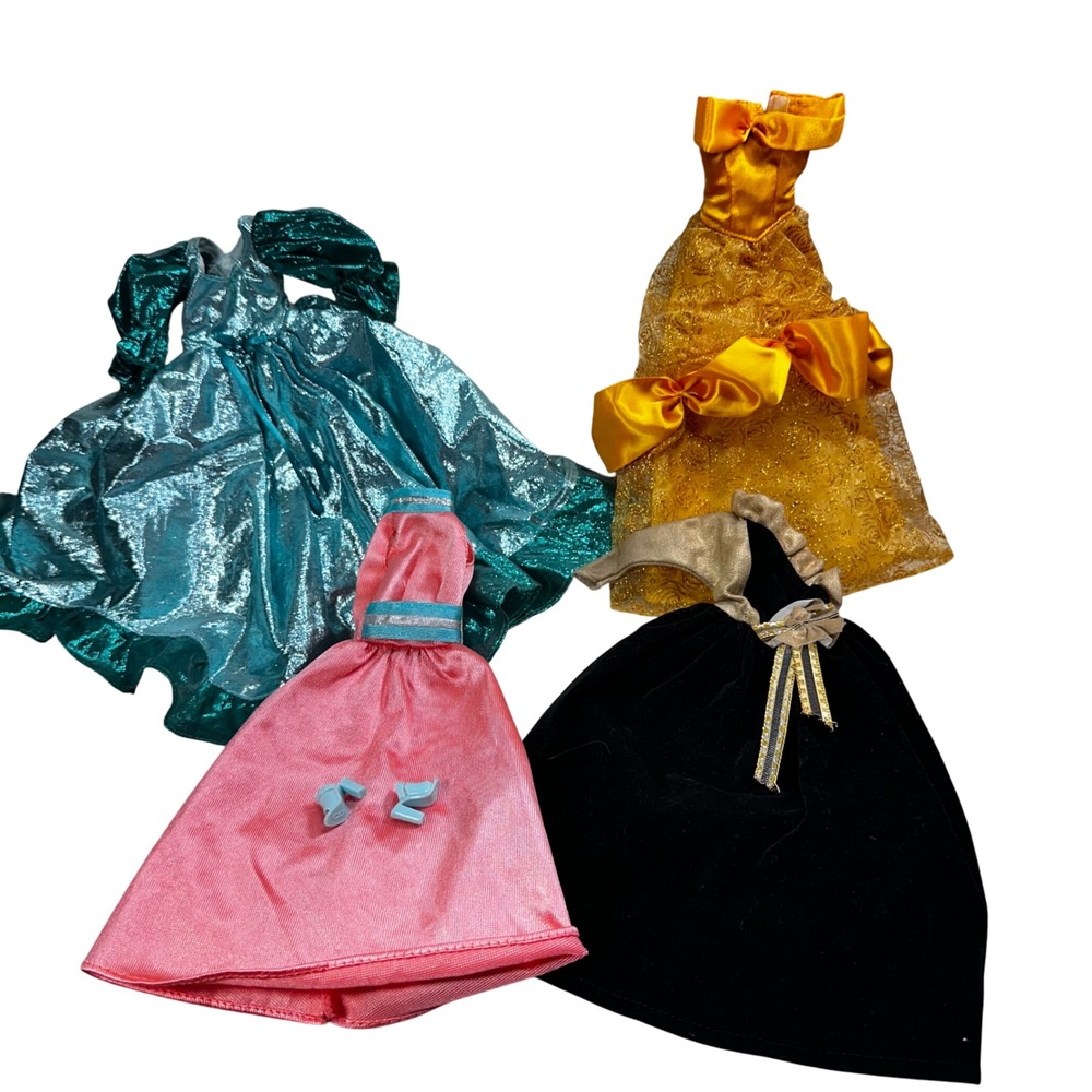 Vintage Barbie Disney Princess Doll Clothes‎ Lot Gowns Dresses Shoes Belle Pink